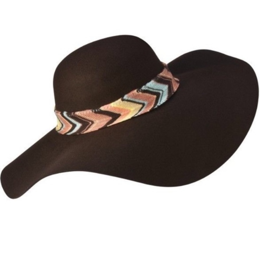 NWT Missoni for Target Brown Floppy Hat with Multicolor Band